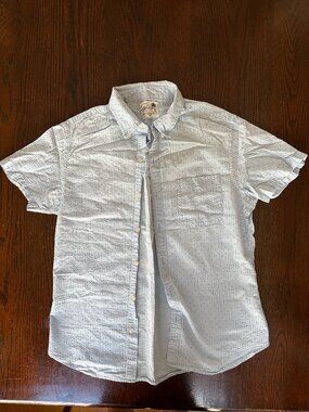 Bonobos Riviera Blue Seersucker Dot Shirt Men’s M Slim Fit